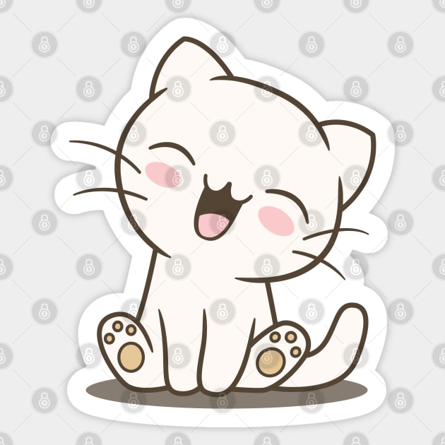 Cute Laughing Cat Sticker by JS Arts